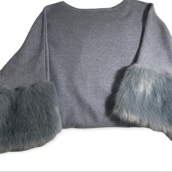 Parkhurst | Faux Fur Sleeve Sweater Dress | M - Picture 5 of 8